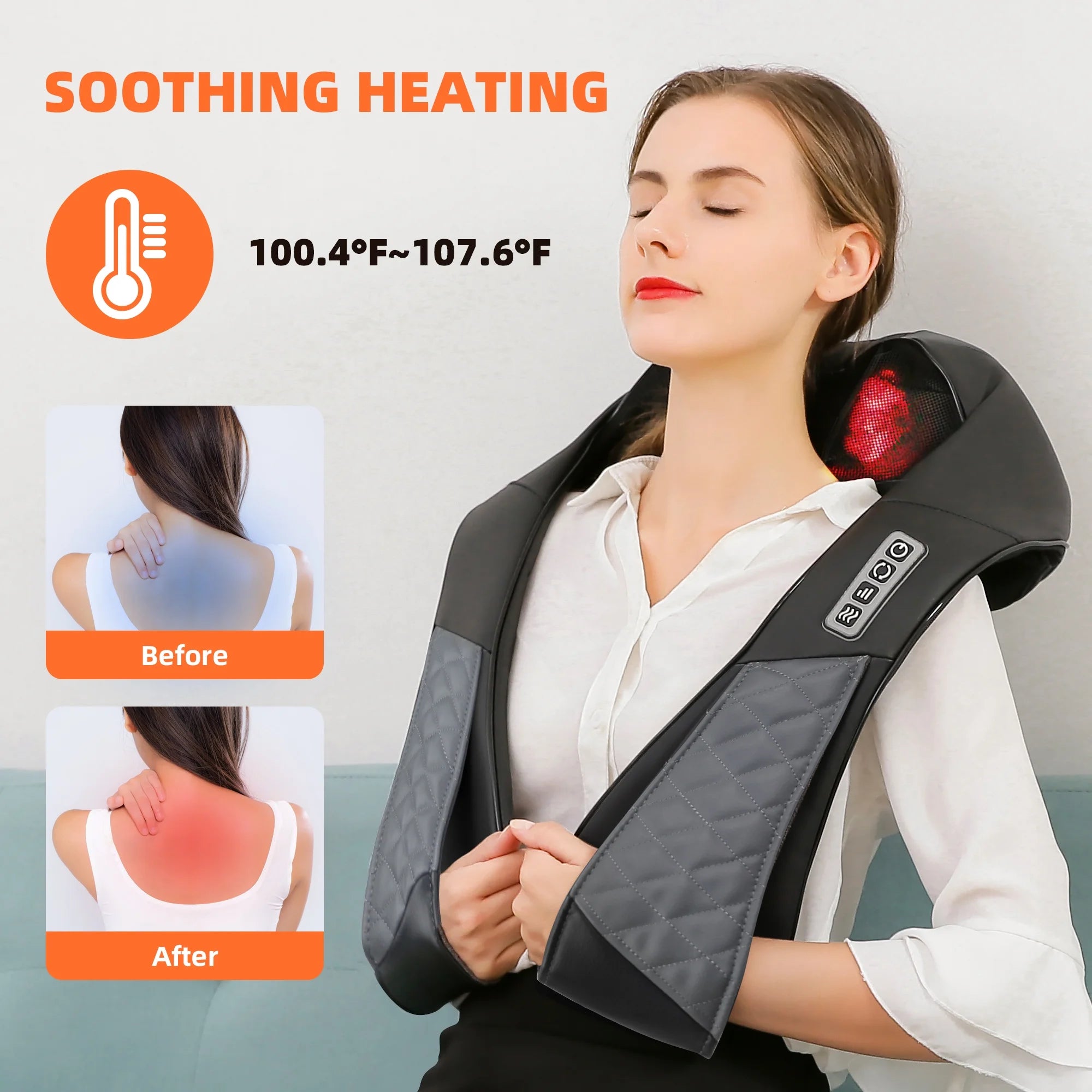 Neck and Back Massager with Heat, Shiatsu Shoulder Massager for Pain Relief Deep Tissue, Gifts for Women and Men Dad and Mom