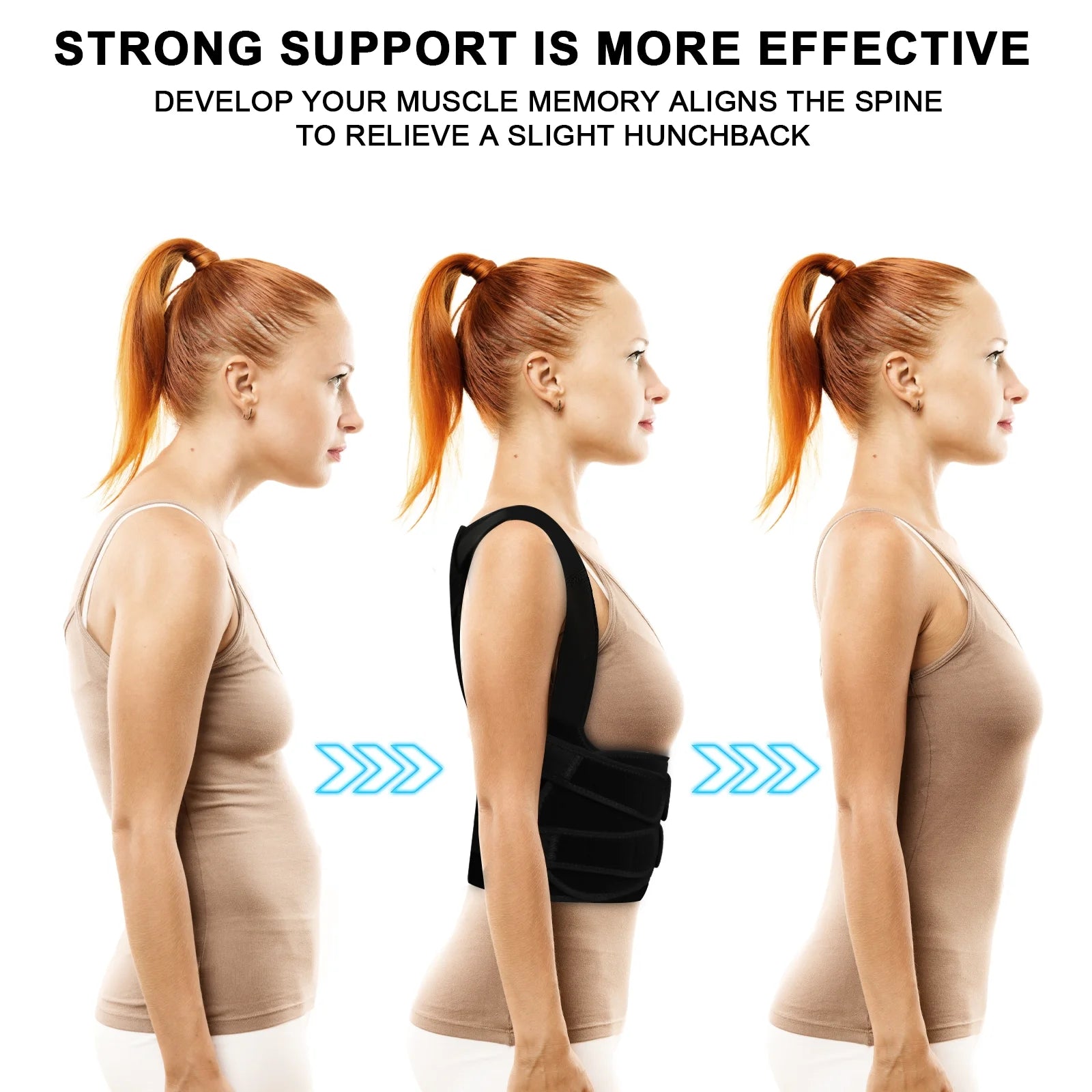 Back Brace and Posture Corrector for Women and Men, Adjustable and Lightweight - Scoliosis and Hunchback Correction (Medium)