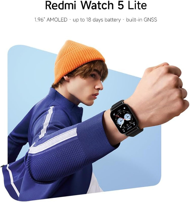 Redmi Watch 5 Lite with Bluetooth Calling & 1.96″ Amoled Display | Black